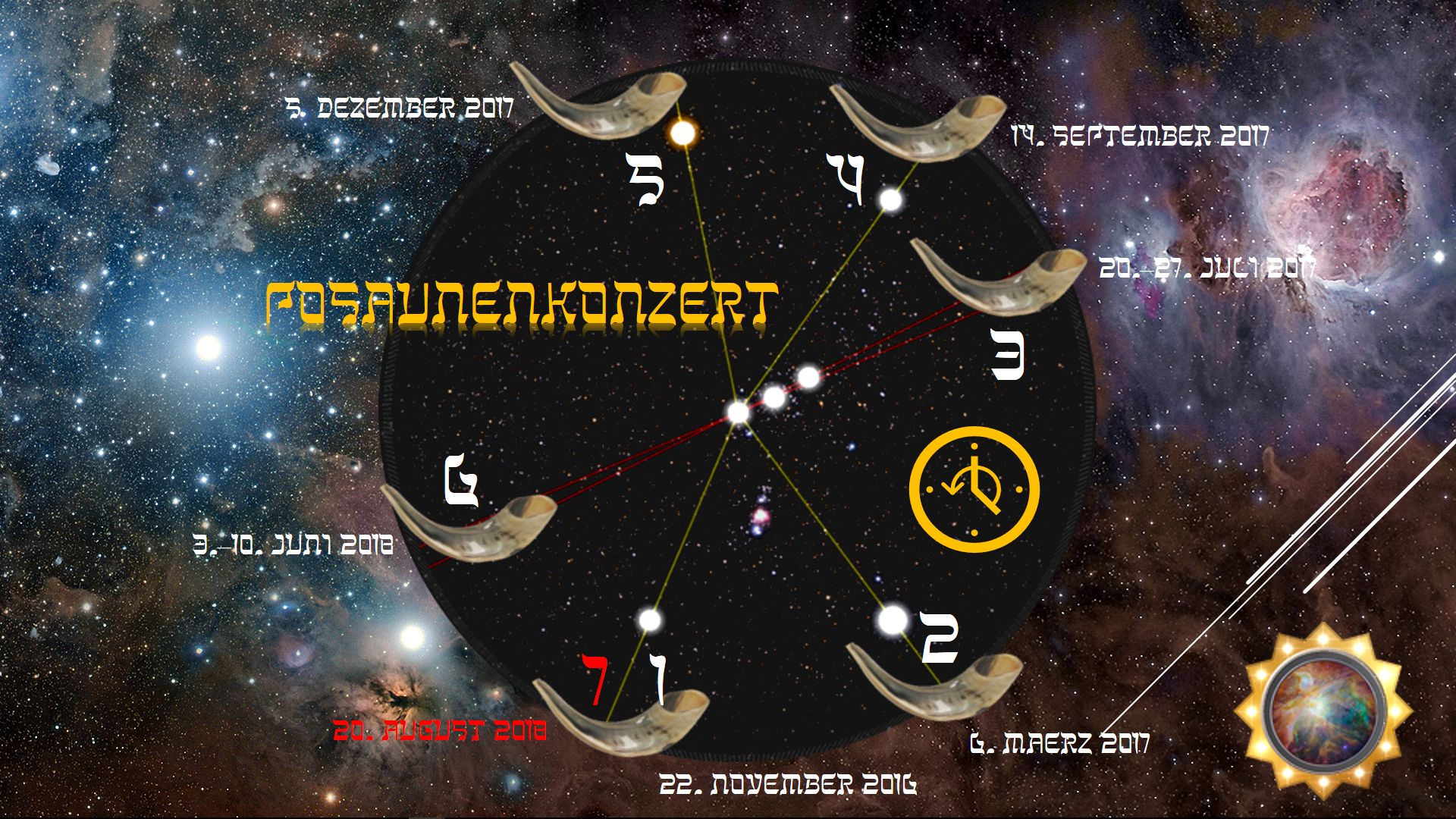 Die Posaunen-Uhr im Orion