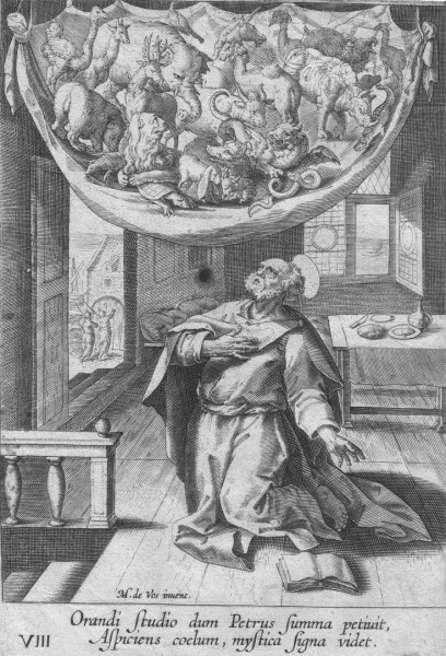 Un grabado que representa a un erudito anciano con atuendo del siglo XVII, observando un gran mapa celestial suspendido sobre él. El mapa ilustra con gran detalle diversas criaturas y figuras que representan al Mazzaroth, organizadas en forma circular. El entorno incluye una habitación con objetos y herramientas científicas en estanterías.