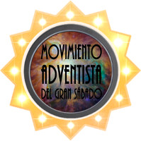 Logo circular del Movimiento Adventista del Gran Sábado rodeado por un marco estrellado que emula un elemento del Mazzaroth, resaltando con luces brillantes en un patrón estelar.