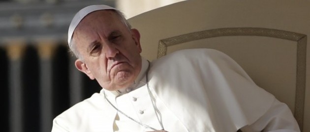 Pope Francis distancing himself.