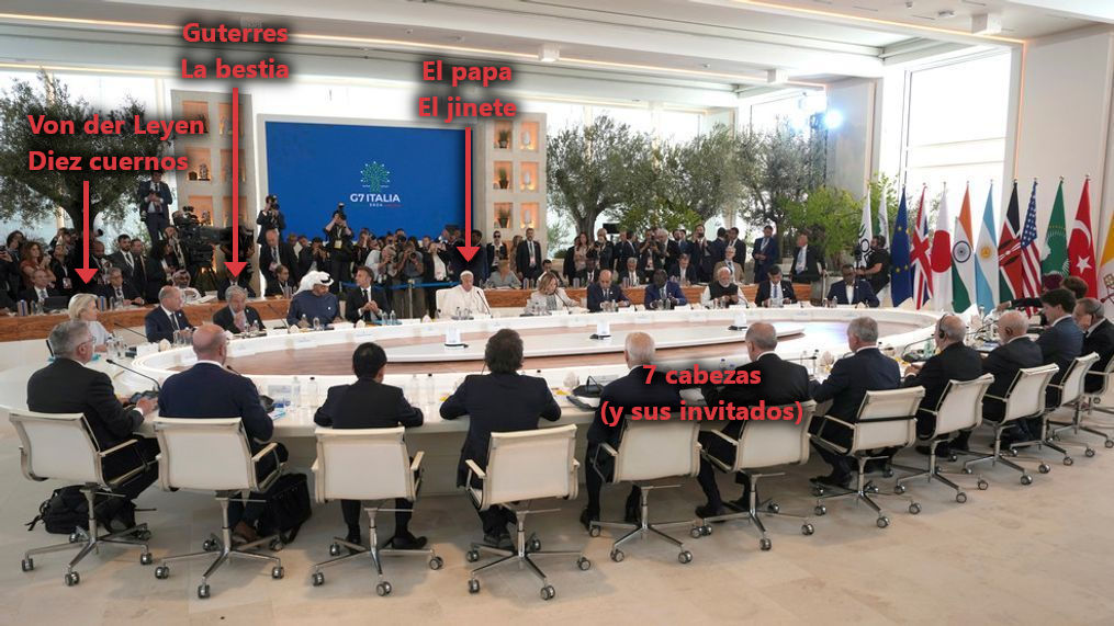 Fotografía de una reunión de líderes políticos en una sala ovalada con una gran mesa en el centro, rodeada por banderas nacionales de diversos países. Los líderes están sentados y discutiendo, con un gran grupo de periodistas y fotógrafos al fondo.